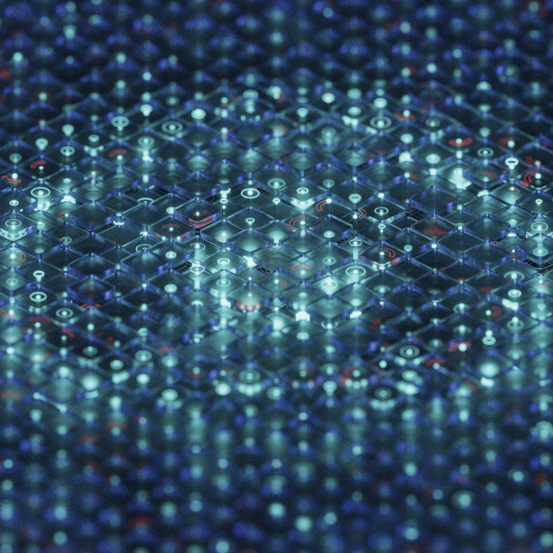Abstract CGI visualization of a digital particle network