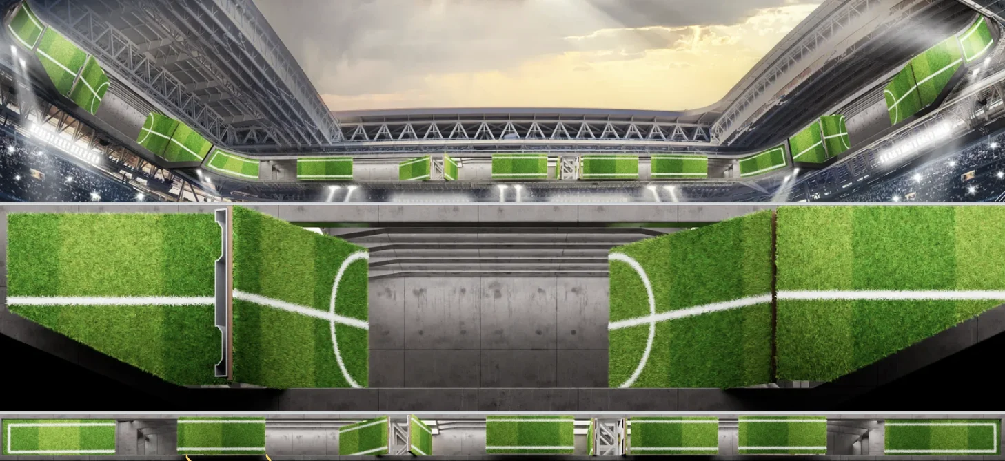 Matchday large-scale visual system by Kutuko for Real Madrid at Santiago Bernabéu Stadium